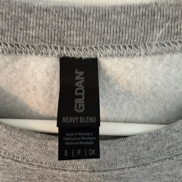 Christmas Dog Sweatshirt Santa Hat Gray Gildan S - Picture 4 of 5